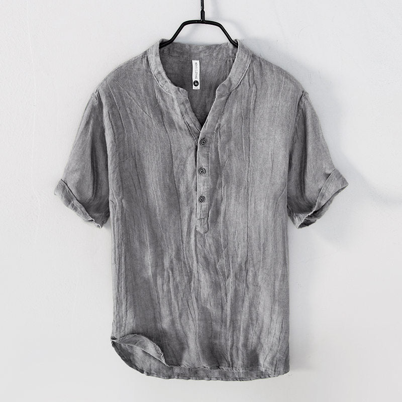 Men's Linen Shirt Short Sleeve – Lightweight Summer Casual