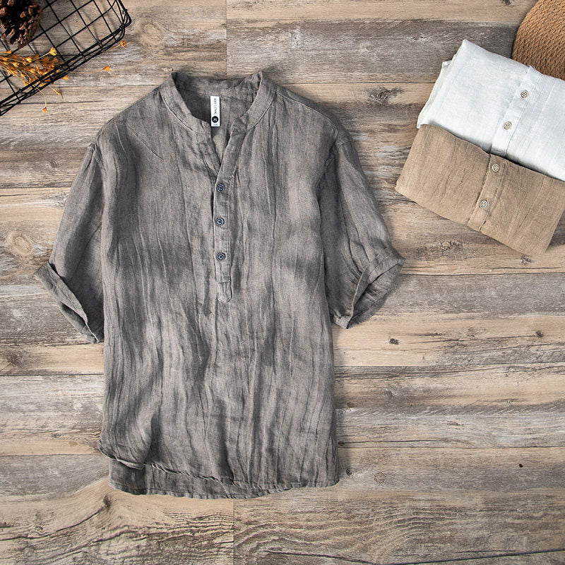 Men's Linen Shirt Short Sleeve – Lightweight Summer Casual